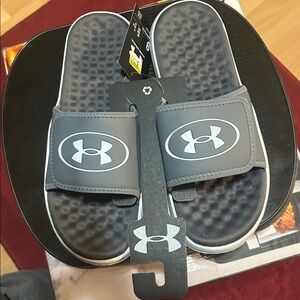 Under Armour Gray Slide Sandals